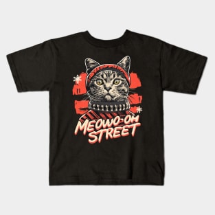 Meow Street Cat Vintage Kids T-Shirt